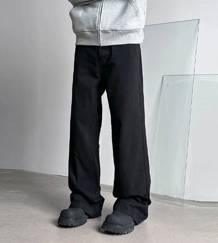 Men's Jeans New American Denim Pants Male Solid Color Casual Loose Straight Leg Trousers Summer  Men Clothing 9W1425