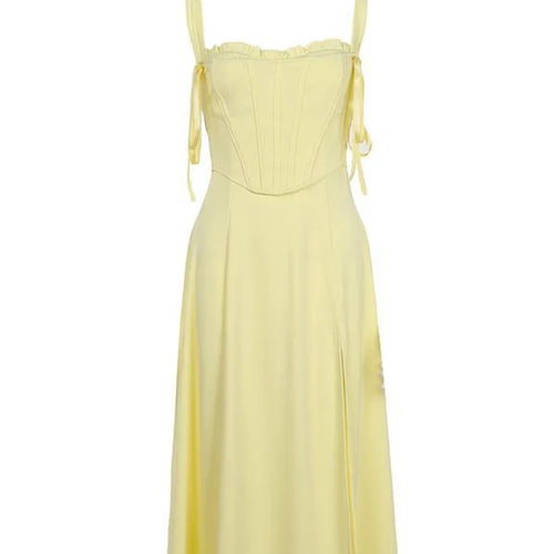 Load image into Gallery viewer, Elegant Spaghetti Strap Body Long Dress Women Set Fishbone Tight Sexy Bareback Summer 2024 Split Strap Set Evening Dress
