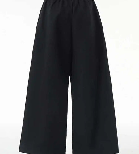 High Elastic Waist Gray Zipper Irregular Wide Leg Pants New Loose Fit Trousers Women Fashion Spring Autumn 2025 1DH3451