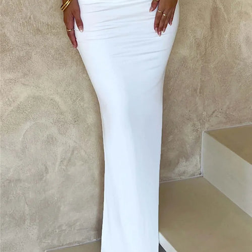 Load image into Gallery viewer, Thickened Fabric Sexy Maxi Skirt Women 2023 Autumn Winter New Solid High Waist Skinny Club Party Long Skirt Elegant
