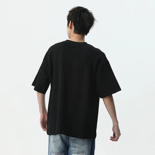 Load image into Gallery viewer, Male T-shirt 2024 New Loose Casual Short Sleeve Top Summer Round Neck Constrasting Color Letter Men&#39;s Clothing Trend 9C5421
