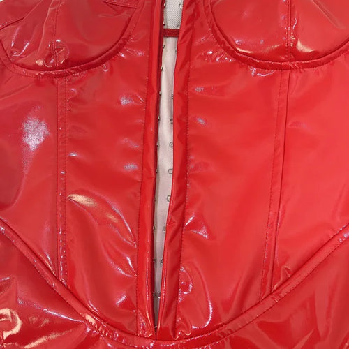 Load image into Gallery viewer, Off-shoulder Strapless Pu Leather Dress Women 2023 New Sleeveless Backless Skinny Sexy Dress Femme Fashion Vestidos
