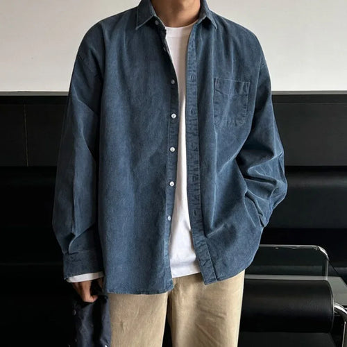 Load image into Gallery viewer, Men's Simple Casual Long Sleeve Shirt New Spring Loose Turn-down Collar Chic Korean Menwear 2025 Male Clothing 9W1436
