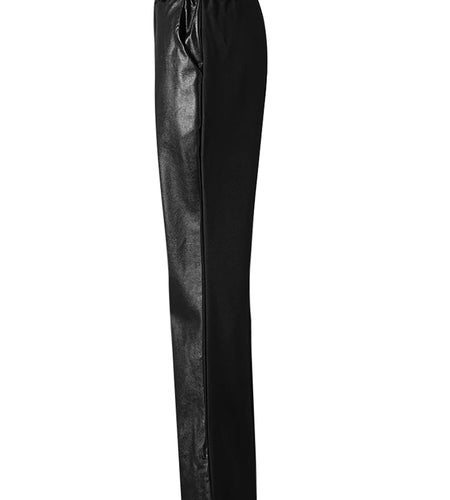 High Waist Black Brief Pocket Pu Leather Long Wide Leg Pants New Trousers Women Fashion Tide Spring Autumn 2025 CPG2581