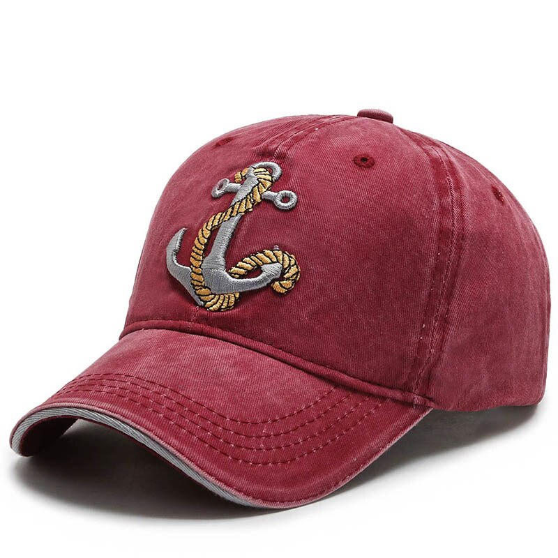 Cool Women Men Cotton Washed Baseball Cap Anchor Embroidery Four Season Outdoor Vintag Visor Casual Cap Hat For Women Men