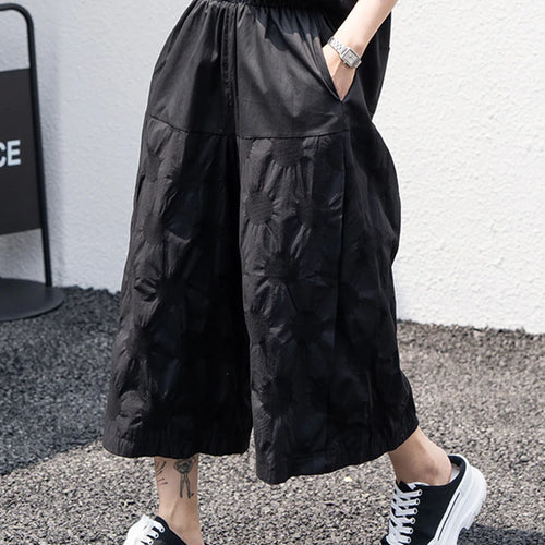 Load image into Gallery viewer, High Elastic Waist Black Dor Print Pocket Calf-Length Pants New Trousers Women Fashion Tide Spring Autumn 2025 1DJ1619
