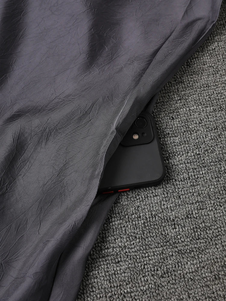 Women Gray Brief Long Big Size Elegant Dress New Turtleneck Long Sleeve Loose Fit Fashion Tide Spring Autumn 2025 1DH0252