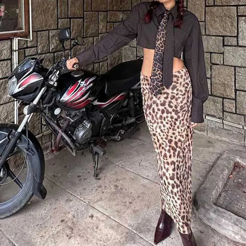 Load image into Gallery viewer, Sexy Elegant Leopard Printed Midi Skirt Women Fashion Dress Lady Clothes Summer Office Party Club Streetwear Wholesale
