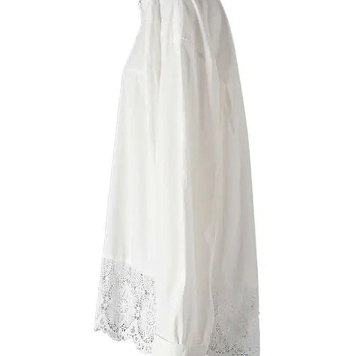 Load image into Gallery viewer, Women White Lace Hollow Out Big Size Elegant Blouse New Lapel Long Sleeve Shirt Fashion Tide Spring Autumn 2025 CPG2578
