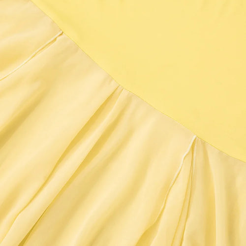 Load image into Gallery viewer, Yellow Sexy Skirt Two Piece Sets Women Halter Lace-up Crop Tops And Maxi Skirt Female Elegant Club 2 Piece Sets Dress
