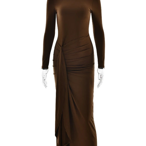 Load image into Gallery viewer, Elegant Long Sleeve Bodycon Party Club Women Evening Dress 2025 Autumn/Winter New Height Split Elastic Tight Vestido
