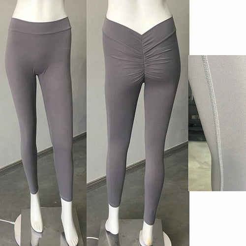 Load image into Gallery viewer, 24Colors Nylon Back V Butt Yoga Pants Women High Waist Fitness Workout Gym Running Scrunch Leggings Shorts Active Wear
