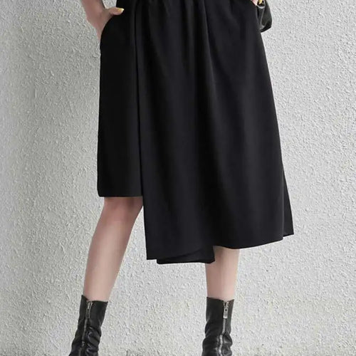 Load image into Gallery viewer, High Elastic Waist Black Irregular Casual Pants New Loose Fit Trousers Women Fashion Tide Spring Autumn 2025 1DF4734
