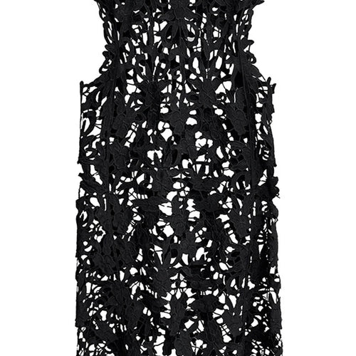 Load image into Gallery viewer, Women Black Lace Hollow Out Perspective Big Size Dress New Round Neck Sleeveless Fashion Tide Spring Summer 2025 1DJ0243
