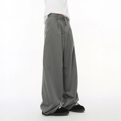 Load image into Gallery viewer, Simple Men&#39;s Suit Pants Pleated Silhouette Drooping Casual Wide Leg Trousers 2024 Male Solid Color Bottom American 9C7298
