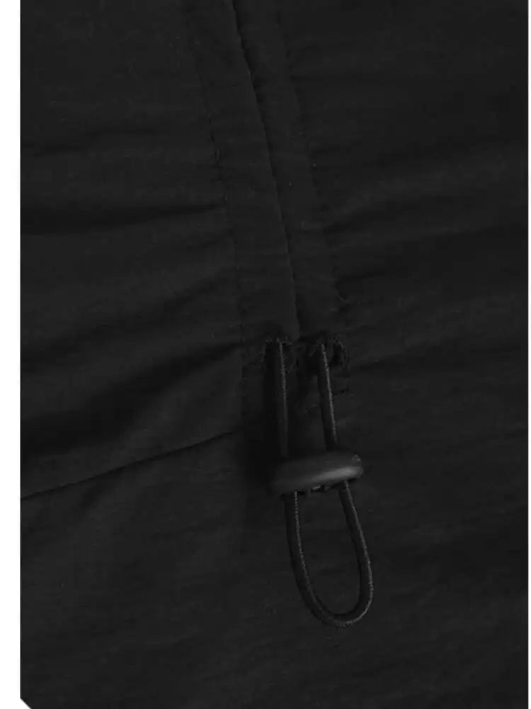 Women Black Big Size Elegant Shirt Dress Brief Pleated Hem New Lapel Long Sleeve Fashion Tide Spring Autumn 2025 1DH9327