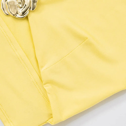 Load image into Gallery viewer, Yellow Sexy Skirt Two Piece Sets Women Halter Lace-up Crop Tops And Maxi Skirt Female Elegant Club 2 Piece Sets Dress
