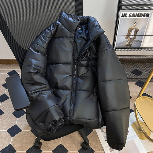 Load image into Gallery viewer, American Style Men&#39;s Thick Cotton Jackets Standing Collar Casual Solid Color Winter Versatile Male Padded Coats 9C9275
