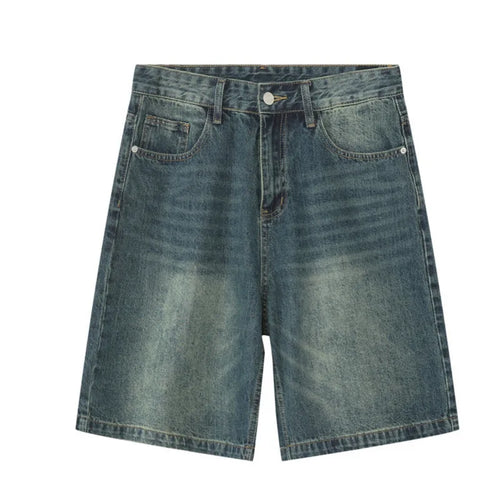 Load image into Gallery viewer, Summer Casual Men's Denim Shorts Loose Mid High Waist Fashion Knee Lenght Denim Pants Vintage Male New Chic Jeans 9A8588
