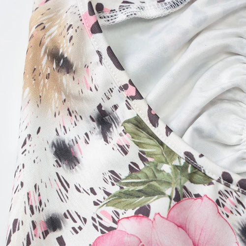 Load image into Gallery viewer, Hollow Out Halter Print Mini Dress For Women Robe Fashion Sleeveless Backless High Waist Ruffled Club Party Dress
