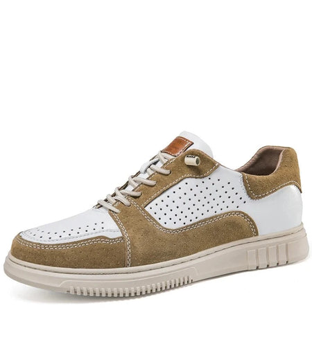 Men's Casual Shoes Split Leather Hollow Breathable Soft Flats Loafers Comfortable Driving Shoes Big Plus Size 36-49