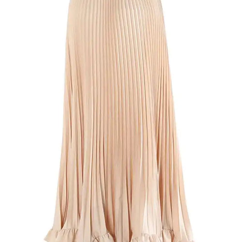 Load image into Gallery viewer, High Elastic Waist Khaki Pleated Elegant Sequins A-line Half-body Skirt Women Fashion Tide New Spring Autumn 2025 1DH8169
