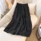Ladies Black White Temperament Long Skirt Spring Summer Beige Embroidery Hollow Out A-line Skirts For Women Clothing Streetwear
