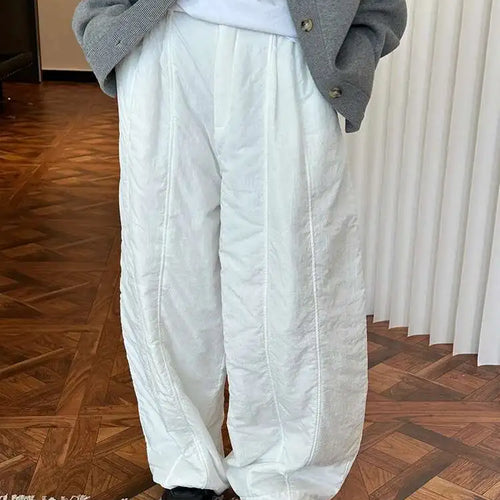 Load image into Gallery viewer, High Elastic Waist White Cotton-padded Wide Leg Long Pants New Trousers Women Fashion Tide Autumn Winter 2025 1DH7322
