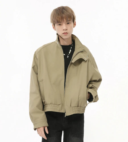 Korean Style Men's Jackets Turn-down Collar Solid Color Loose Tops Simple Autumn Male Shorts Coats Fashion Menswear 9C8726
