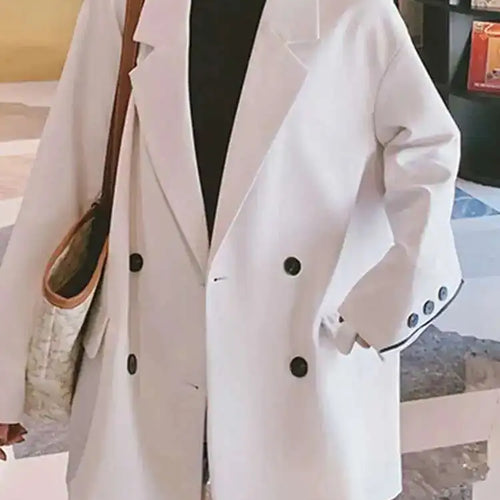 Load image into Gallery viewer, Women Khaki Double Breasted Big Size Elegant Blazer New Lapel Long Sleeve Jacket Fashion Tide Spring Autumn 2025 1DH6252
