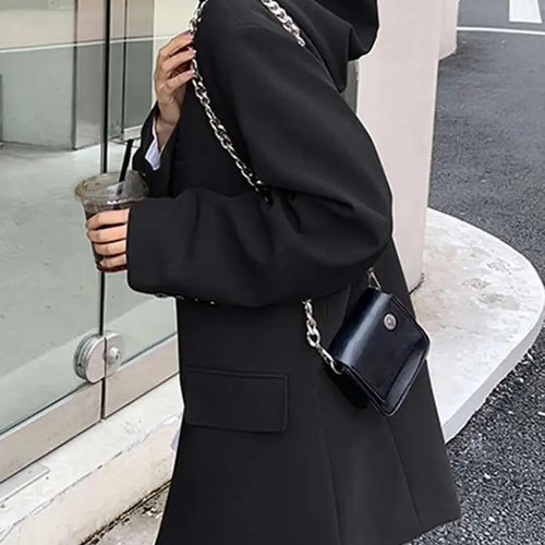 Load image into Gallery viewer, Women Slit Irregular Big Size Blazer New Hooded Long Sleeve Loose Fit Jacket Fashion Tide Spring Autumn 2025  1DH0482
