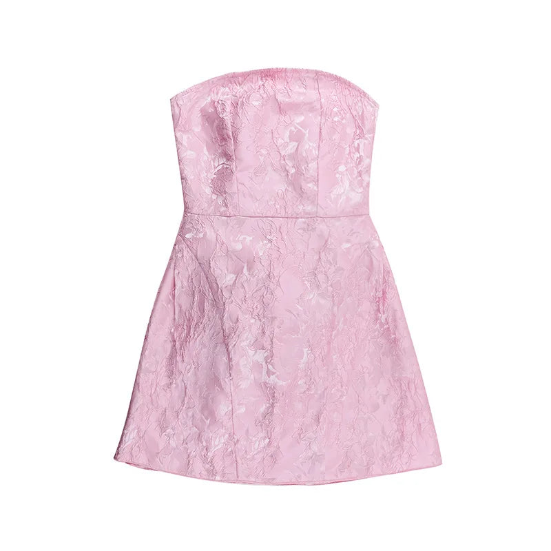 Backless Bow Sexy Mini Dress For Women Fashion Off-shoulder Strapless Sleeveless Bodycon Club Party Dress Elegant