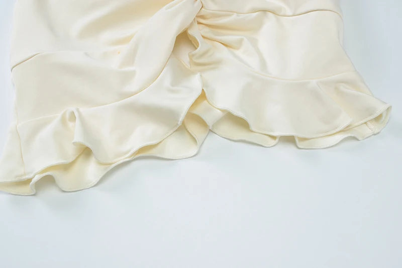 Sexy Sleeveless Skirt Two Pieces Sets For Women V-neck Hollow Out Crop Tops And Long Skirt Patchwork Two Pieces Sets