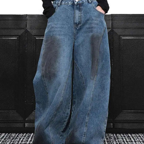 Load image into Gallery viewer, High Waist Blue Denim Vintage Shaped Long Wide Leg Jeans New Women Trousers Fashion Tide Spring Autumn 2025 1DH9388
