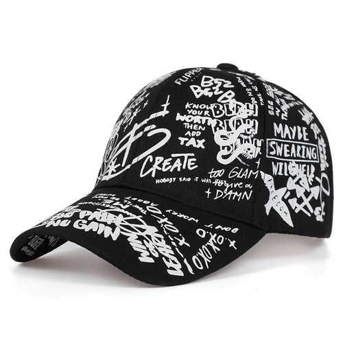 Load image into Gallery viewer, Graffiti printing baseball cap Adjustable cotton hip hop street hats Spring summer outdoor leisure hat Couple caps
