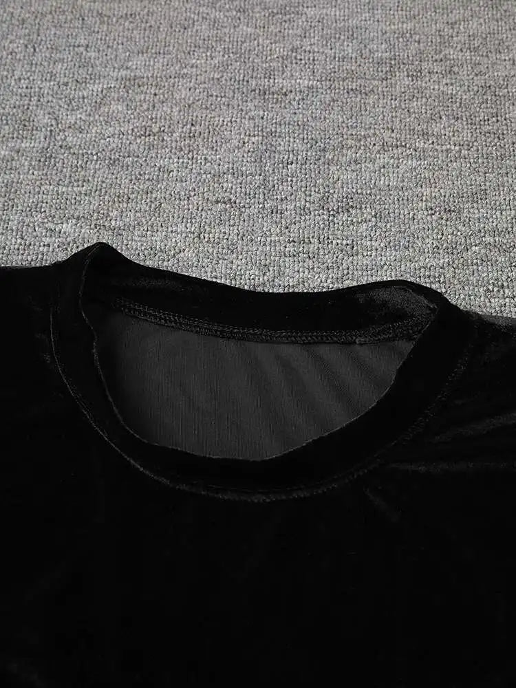 Women Green Mesh Ruffles Hem Big Size Knee-Length Dress New Round Neck Short Sleeve Fashion Spring Summer 2025 CPG2904