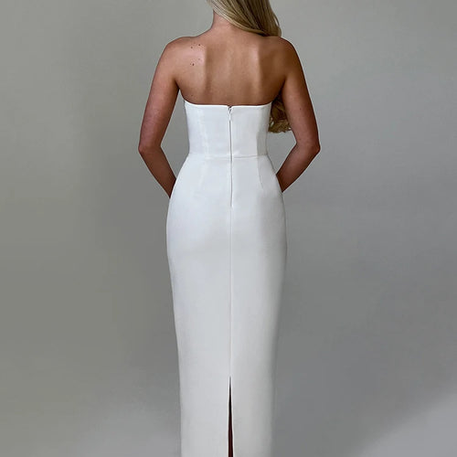 Load image into Gallery viewer, Elegant Strapless Bodycon Zipper Party Club Evening Dress Women Sexy Tight Fitting Backless Sleeveless Female Vestido
