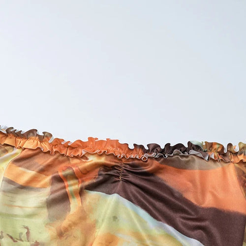 Load image into Gallery viewer, Hollow Out Print Sexy Mini Dress For Women Autumn New Off-shoulder Long Sleeve Bodycon Ruffled Slit Sexy Dress New
