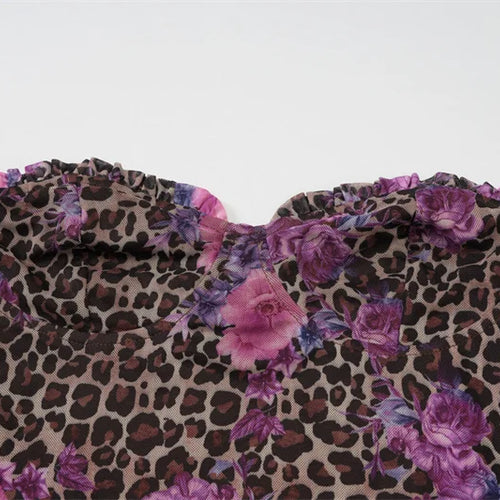 Load image into Gallery viewer, Leopard Print Sexy Skirt Two Piece Sets Women Off-shoulder Crop Tops And Mini Skirt Female Summer Beach 2 Piece Set
