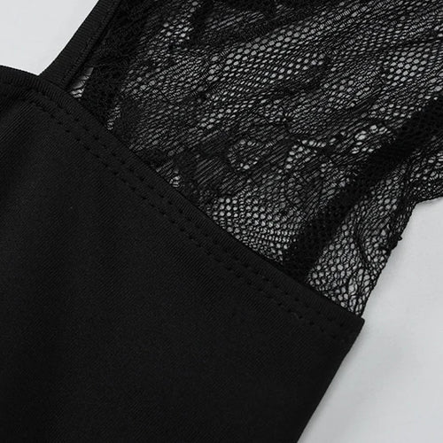 Load image into Gallery viewer, Hollow Out Sleeveless Sexy Maxi Dress For Women Black O Neck See Through Lace Backless Bodycon Club Long Dress Fashion
