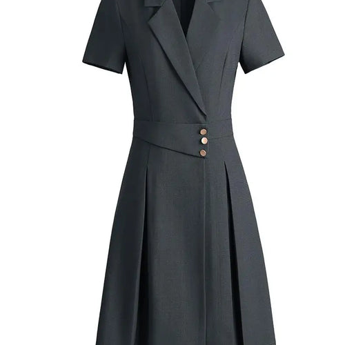 Load image into Gallery viewer, Women Solid Elegant Single Breasted Suit Dress 2024 Summer New Fashion Clothing High Waist Slim Short Sleeved Party Blazer Dress
