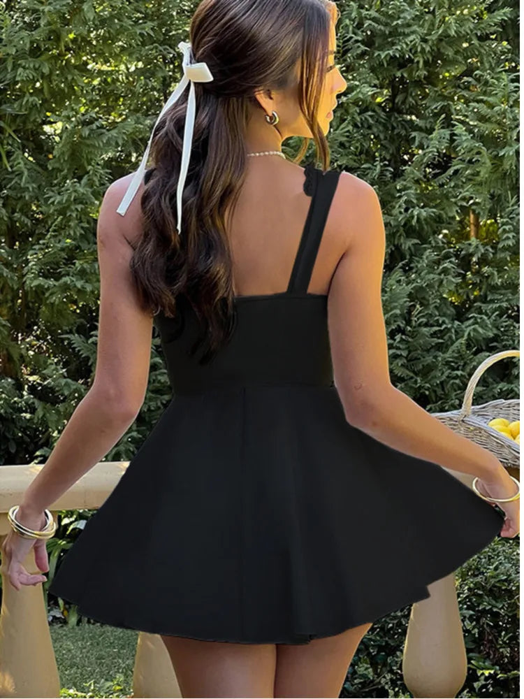 Sexy Sleeveless Deep V Lace Up Dress For Women 2024 Summer New Women's Elegant Skirt Tight Dress Party Evening Vestidos