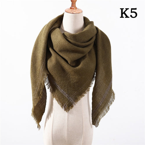 Load image into Gallery viewer, Designer Knitted Spring Winter Women Scarf Plaid Warm Cashmere Scarves Shawls Luxury Brand Neck Bandana Pashmina Lady Wrap
