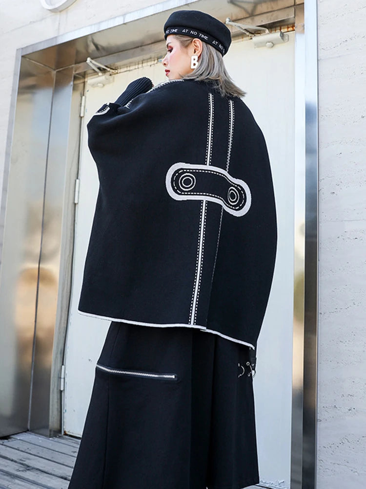 Both Side Wear Big Size Knitting Sweater Turtleneck Long Sleeve Women Pullovers New Fashion Autumn Winter 2025 1DE3629