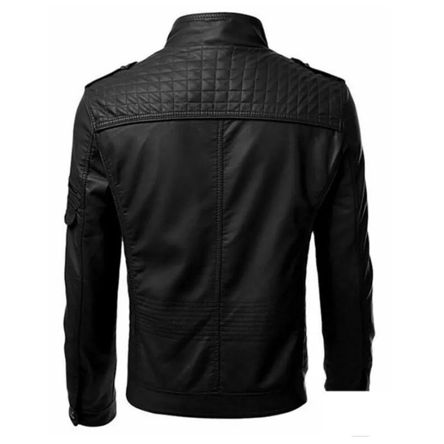Street Leather Jacket Men Winter Fleece Motorcycle Pu Leahter Jacket Male Stand Collar Casual Windbreaker Slim Coat S-5XL