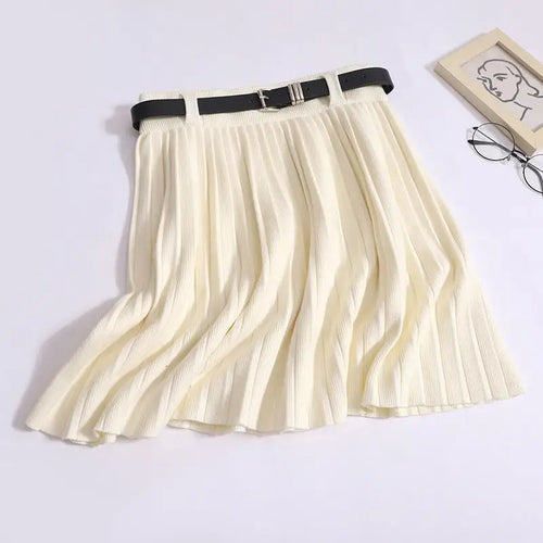 Load image into Gallery viewer, Women Solid Elegant Sexy Club Pleated A-line Short Skirt Summer High Waist Festival Party Knitted Mini Skirt Fashion Popular New
