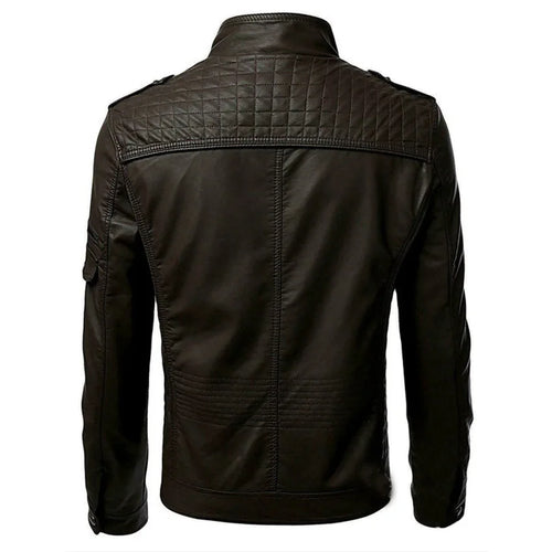 Load image into Gallery viewer, Street Leather Jacket Men Winter Fleece Motorcycle Pu Leahter Jacket Male Stand Collar Casual Windbreaker Slim Coat S-5XL
