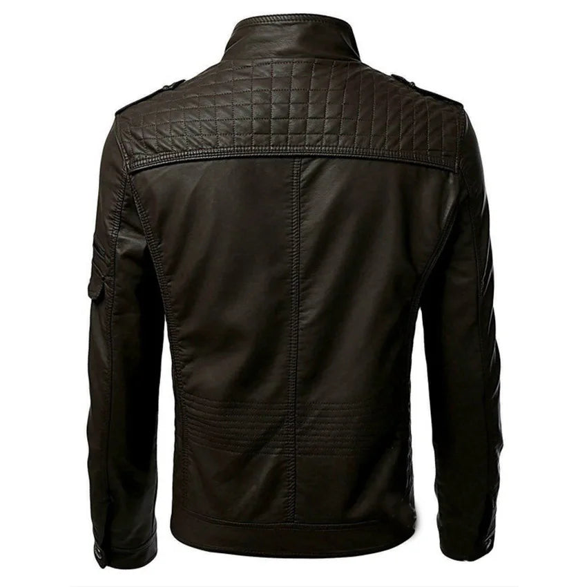 Street Leather Jacket Men Winter Fleece Motorcycle Pu Leahter Jacket Male Stand Collar Casual Windbreaker Slim Coat S-5XL