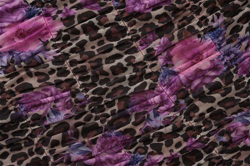 Leopard Print Sexy Skirt Two Piece Sets Women Off-shoulder Crop Tops And Mini Skirt Female Summer Beach 2 Piece Set