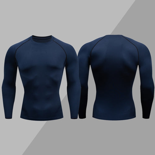 Load image into Gallery viewer, Men Compression T-shirt Gym Fitness Sport Tight Running Sweatshirt Jogging Workout Sportswear Long Sleeve Elastic Tops RashGuard
